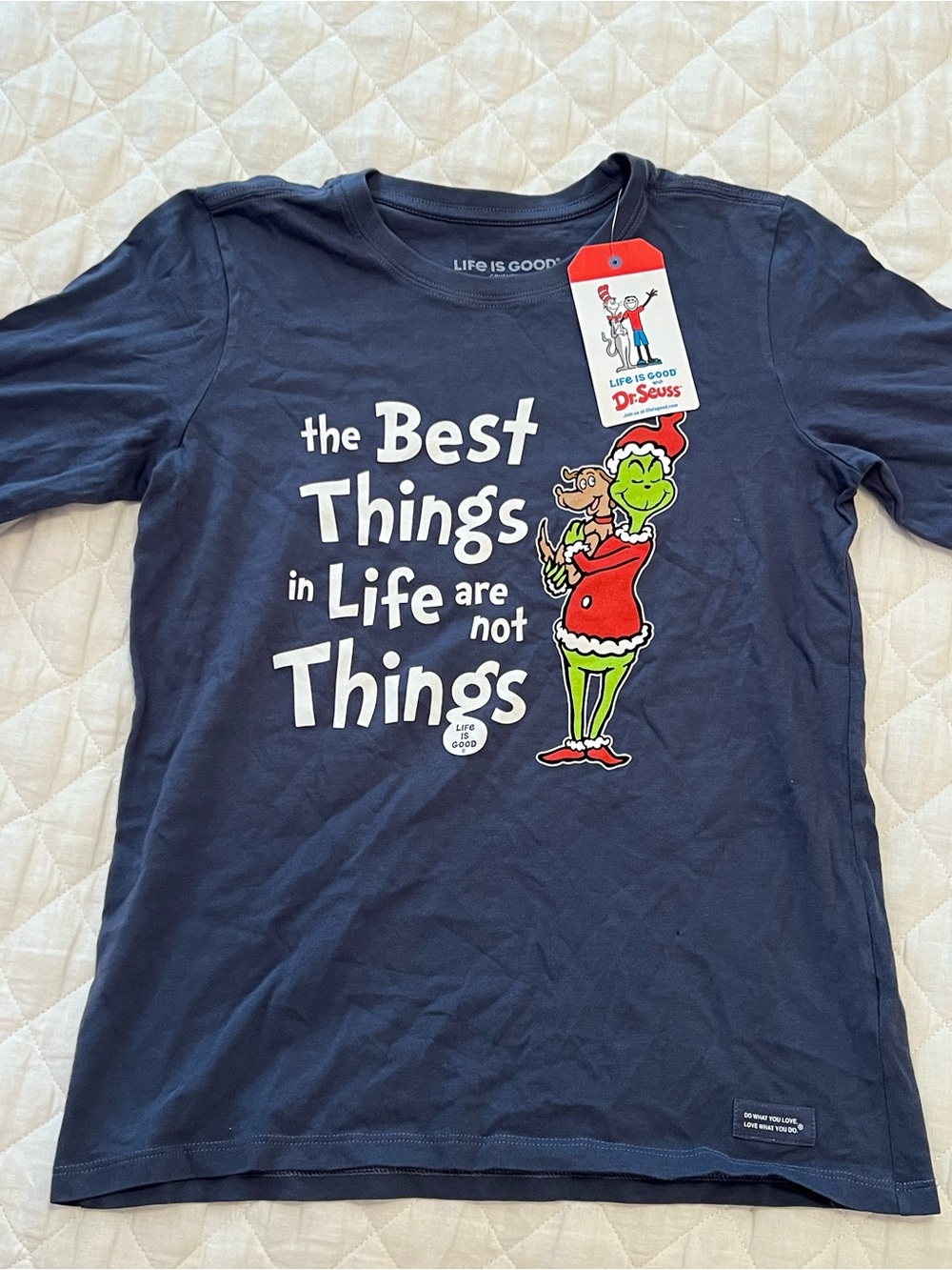 Life is Good Dr. Seuss Grinch Navy Graphic Tee